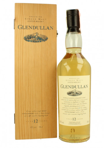 Glendullan Speyside Scotch Whisky 12yo Bot.90's 70cl 43% OB - Flora & Fauna Wood box