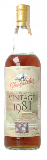 Glenfarclas Speyside Scotch Whisky 1981 70cl 56.7% OB- port pipe Box broken