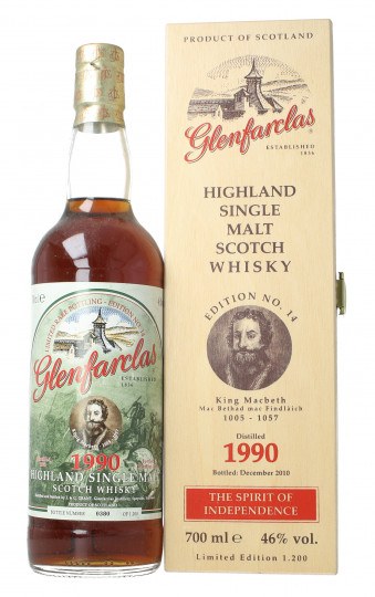 Glenfarclas Speyside  Scotch Whisky 1990 70cl 46% OB- King Macbeth