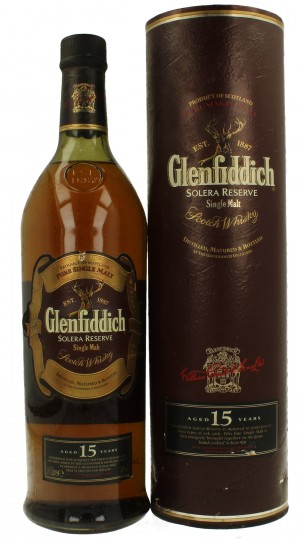 GLENFIDDICH 15yo 100cl 43% OB -BAD LABEL Solera Reserve