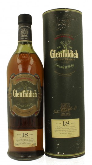 GLENFIDDICH 18 years old 100cl 43% OB- bad label - Products