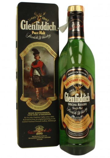 GLENFIDDICH Special Old Reserve Bot.90's 70cl 40% OB Clan Montgomerie Box