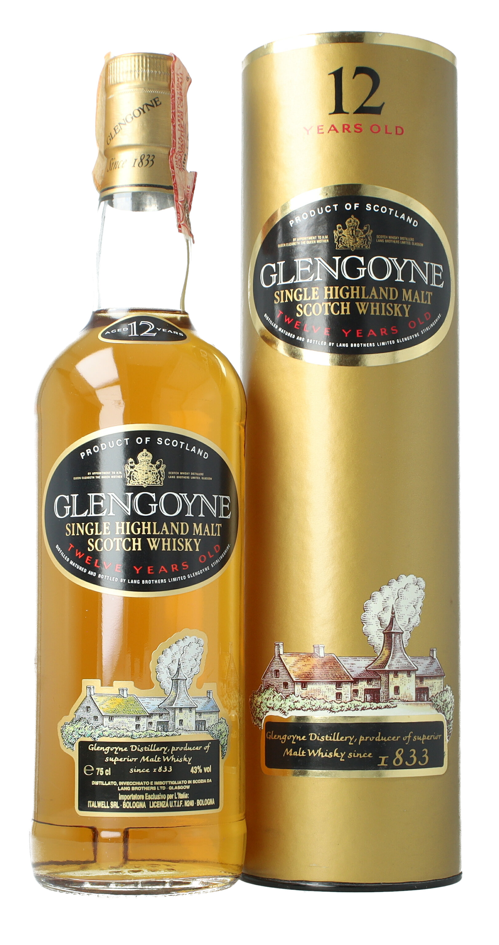 Glengoyne Highland Scotch Whisky 12 year old 1980s 75cl 43% OB