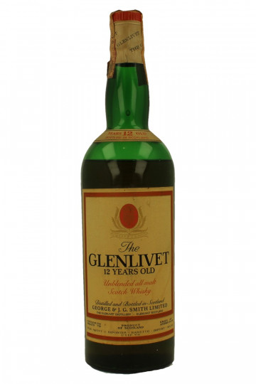 GLENLIVET 12 years old Bot 60/70's 75cl 43% UNBLENDED- Low Level Baretto Import