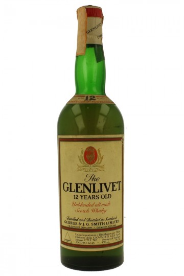 GLENLIVET 12 years old Bot 70-80's 75cl 43% OB- Unblended Giovinetti import