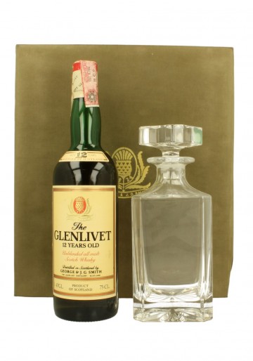 GLENLIVET 12yo Bot.70/80's 75cl 43% OB - with Decanter