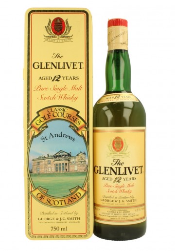 GLENLIVET 12yo Bot.80's 43% OB - St. Andrew Golf Course