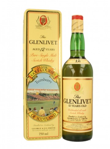 GLENLIVET 12yo Bot.80's 43% OB - Turnberry Golf Course