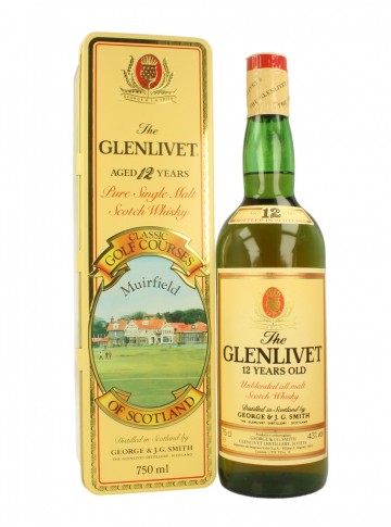 GLENLIVET 12yo Bot.80's 75cl 43% OB - Muirfield Golf Course