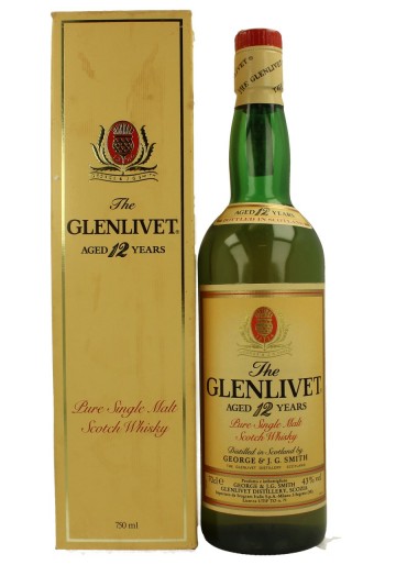 GLENLIVET 12yo Bot.early 1990 70cl 40% PURE SINGLE MALT