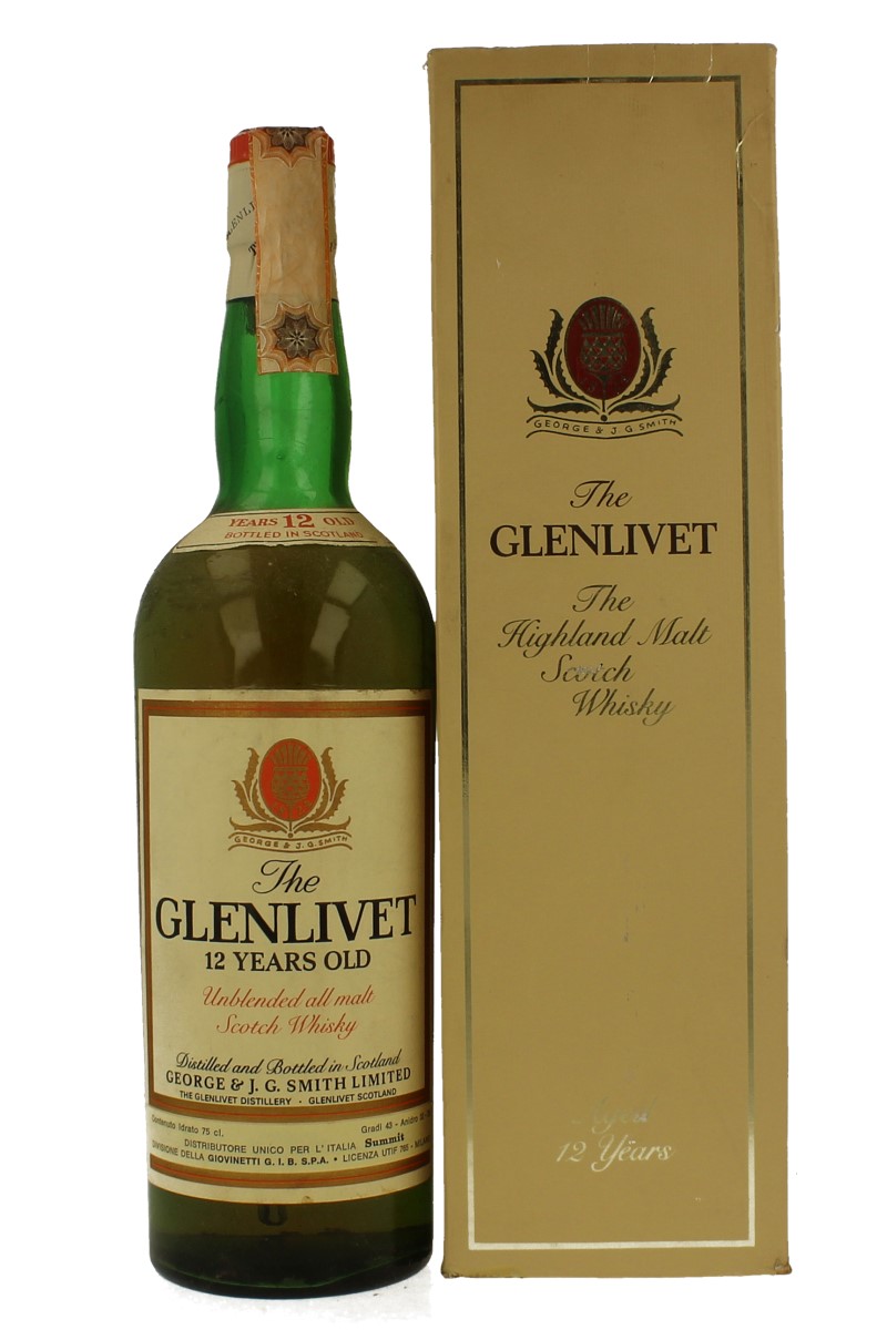 GLENLIVET 12yo BOTTLED IN THE 60'S /70'S 75cl 43% Unblended