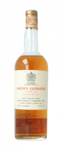 GLENLIVET  Smit's Speyside Scotch Whisky 1956 1969 75cl 104.8 Proof CHRISTOPHER