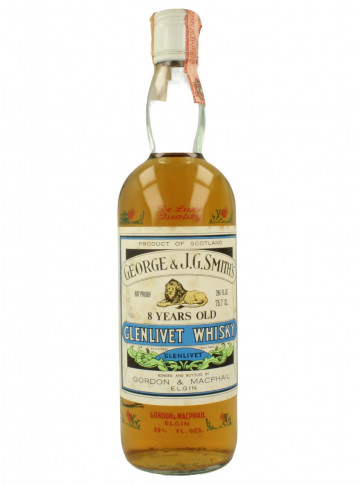 GLENLIVET  Smit's Speyside Scotch Whisky 8 year old Bot.70's 26 2/3 Fl. Ozs 80°proof Gordon MacPhail