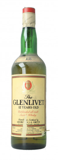 Glenlivet Speyside  Scotch Whisky 12 year old 75cl 43% OB -Unblended Seagram Imp. Bad Label