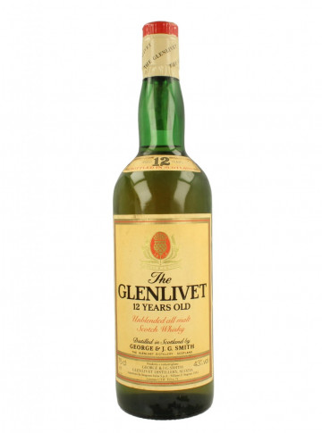 Glenlivet Speyside  Scotch Whisky 12 year old Bot.70/80's 75cl 43% OB  - Unblended Seagram Imp.