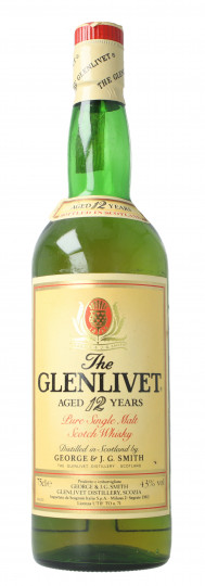 Glenlivet Speyside  Scotch Whisky 12 Years Old Bottled around 1980 75cl 43% OB- Pure single Malt