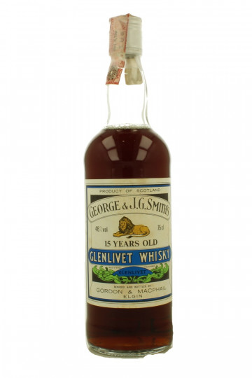 Glenlivet Speyside  Scotch Whisky 15 Year Old - Bot.70's-80's 75cl 46% Gordon MacPhail  -Blue label very rare