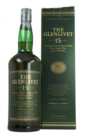 Glenlivet Speyside  Scotch Whisky 15 years old Bot in The 90's 100CL 43%