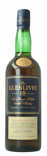 Glenlivet Speyside Scotch Whisky 18 year old early 2000's 70cl 43% OB -
