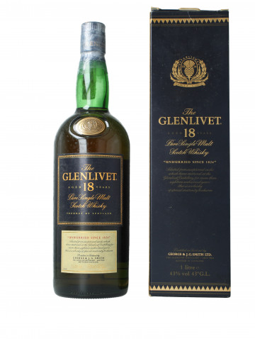 Glenlivet Speyside  Scotch Whisky 18yo Bot early 2000 100cl 43% OB