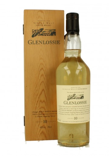 GLENLOSSIE 10yo Bot.90's 70cl 43% OB  - Flora & Fauna Wood box