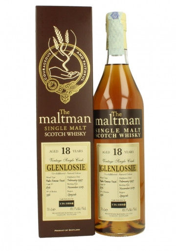 GlenLossie Speyside  Scotch Whisky 18 year old 1997 2015 70cl 49.1% Maltman - Cigarro #876