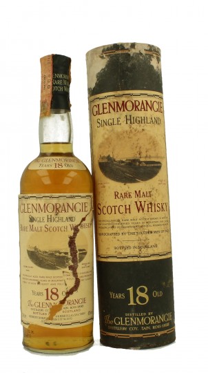 GLENMORANGIE 18yo Bot in The 90's 70cl 43% OB -BAD LABEL Rossi & Rossi Import