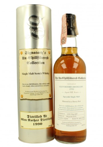 GLENROTHES 1990 2002 70cl 46% Signatory  - Sherry Butt #10974