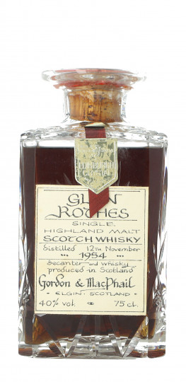 GlenRothes Speyside  Scotch Whisky 1954 - Bot.70's-80's 75cl 40% Gordon MacPhail  -Crystal decanter