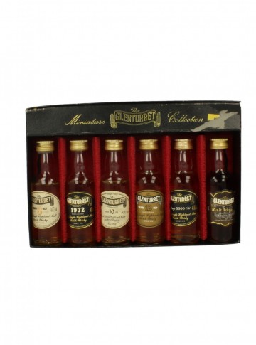 GLENTURRET 5CL 6 MINIATURES  8-10-12- 1972-5000 DAYS-LIQUOR 