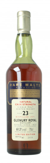 Glenury Royal Highland Scotch Whisky 23 year old 1971 70cl 61.3% OB  - Rare Malts selection no box