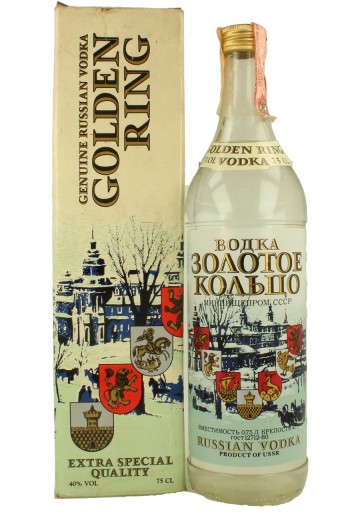 GOLDEN RING  VODKA  RUSSIAN  OLD BOTTLE 75 CL 45 %