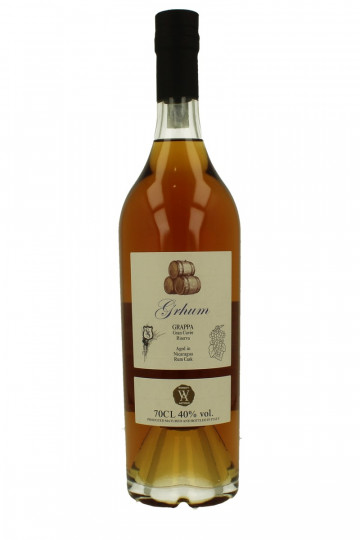 GRAPPA GRHUM Gran  RISERVA 2023 edition 70cl 40% SILVER SEAL AGED IN Virgin Oak for 3 year and 3 Year in Nicaragua Rum cask