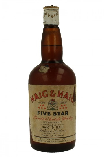 HAIG & HAIG Five Stars Bot. 60's 4/5 Quart 86 PROOF