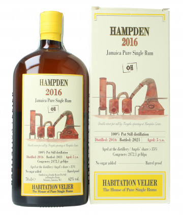 HAMPDEN <>H Habitation 5yo 2016 2021 70cl 62% - Velier - Aged at the distillery - 100% pot distillation