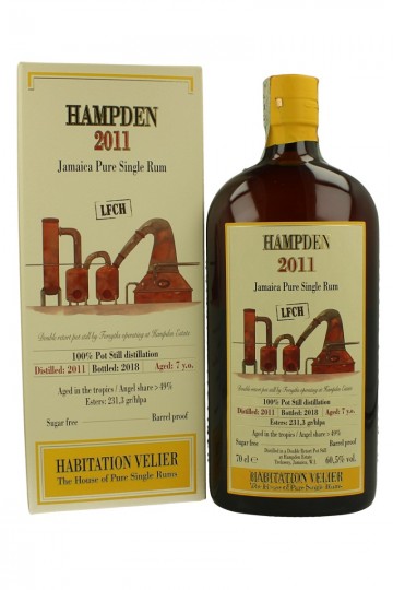 HAMPDEN LFCH 7yo 2011 2018 70cl 60.5% Velier Habitation Jamaican Rum - Angel Share >49%