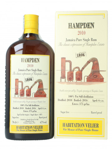 HAMPDEN LROK Pure jamaica single rum 6yo 2010 2016 70cl 67% VELIER