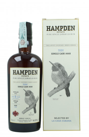 HAMPDEN Rum LROK Jamaica Rum 8 YEARS OLD 2012 2020 70cl 61.8% Velier - For La Casa Cubana Single Cask -