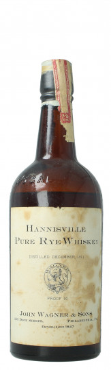 Hannisville Rye Whiskey 1911 Pre-Prohibition 1/5 Gallon 90 US Proof with Gift box