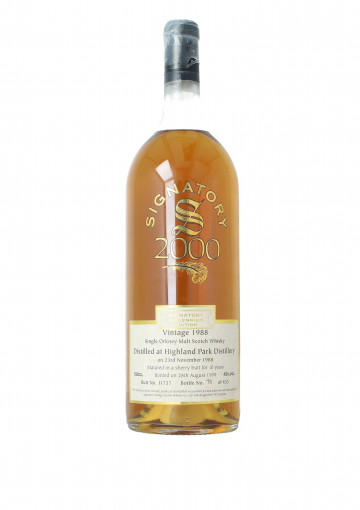 Highland Park  Island Scotch Whisky 10 Year old 1988 1999 1.5 liter 43% Signatory  - Cask 11737 Millenium Magnum-With box
