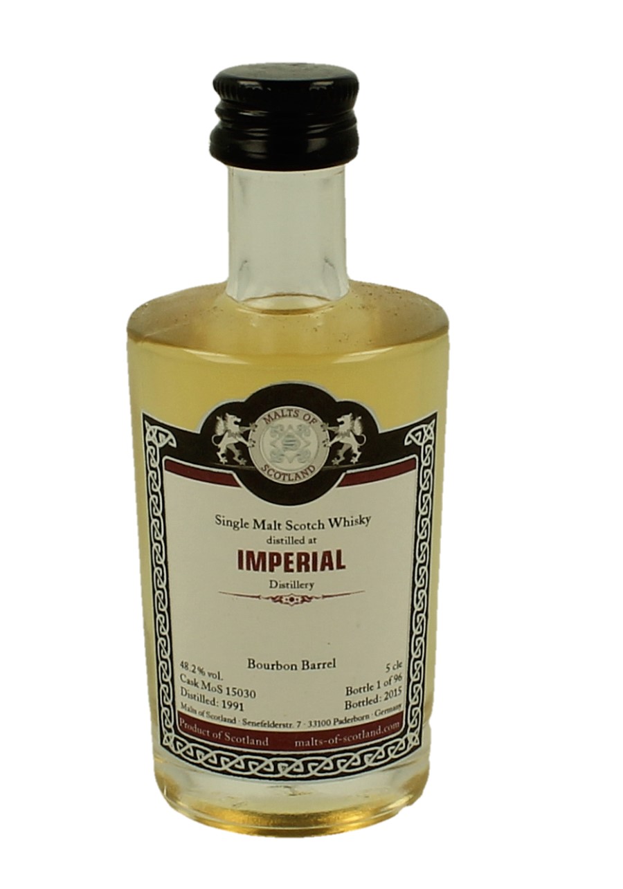 IMPERIAL miniature 1991 2015 1x 5cl Malts of Scotland Cask 15030