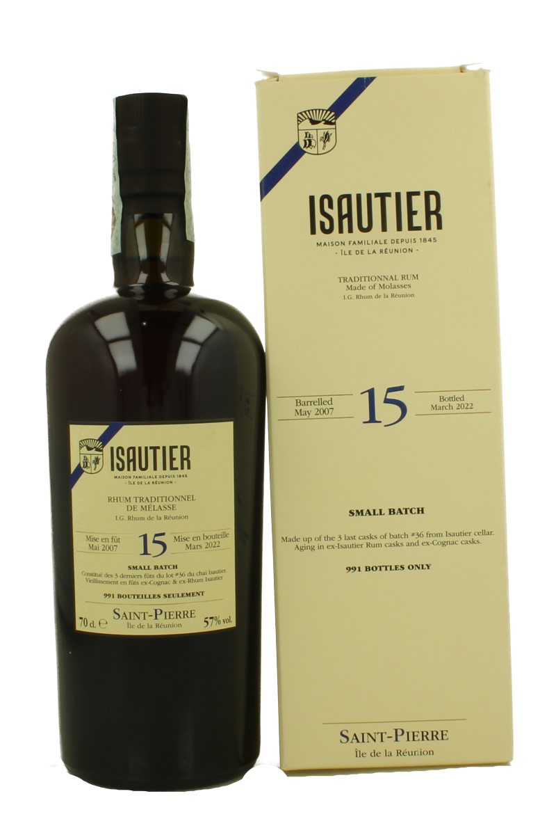 Isautier Rum Traditonel Ile de La Reunion 15 Years Old 2007 2022 70cl ...