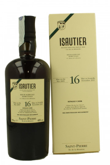 Isautier Rum Traditonel Ile de La Reunion 16 Years Old 2005 2021 70cl 65% OB-Single Cask