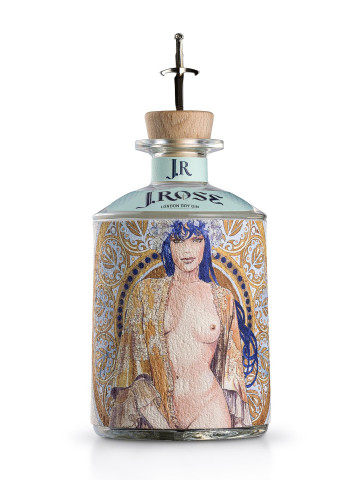 J.Rose Gin JR02 70cl 43% - Label from Milo Manara