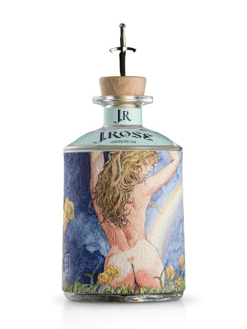 J.Rose Gin JR04 70cl 43% - Label from Milo Manara