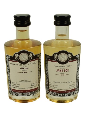 JANE DOE  miniature 1989-2000 2x 5cl  Malts of Scotland Cask 17025-16044