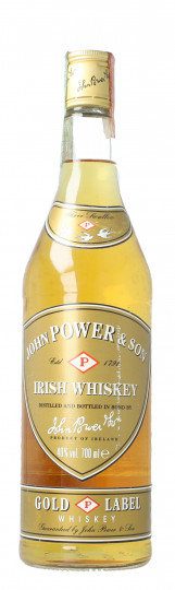 John Power  & son  Irish Whiskey 1990 circa 70cl 40% gold label