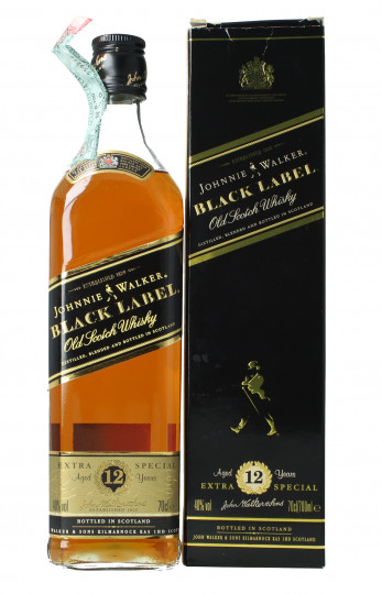 JOHNNIE WALKER Black Label Blended Scotch Whisky 12 year old Bot in The 90's early 2000 70cl 40%