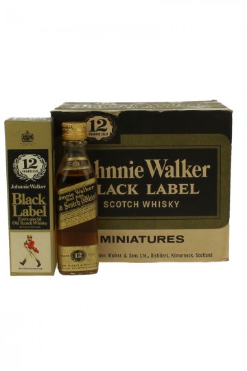 JOHNNIE WALKER Black Label Bot 60/70's 10x5cl 40% very old Miniature