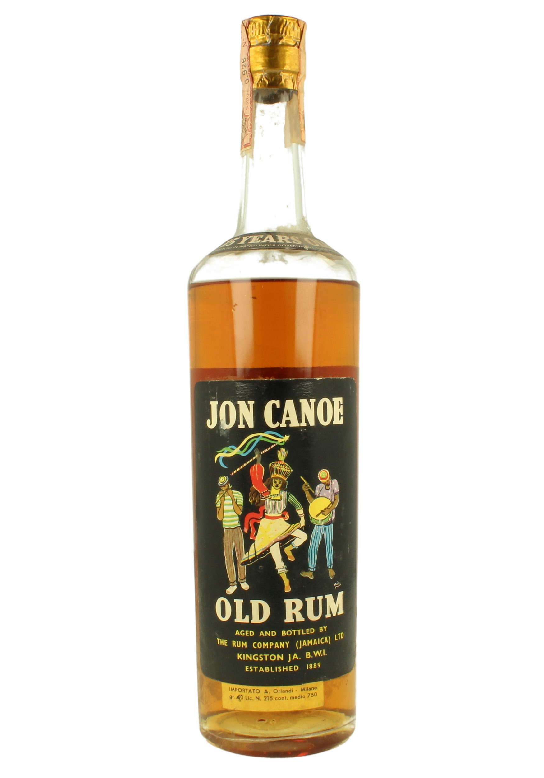 JON CANOE OLD RUM JAMAICA 75 CL 40 Products Whisky Antique